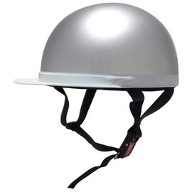 B&B BB300 White Brim Half Cap, Helmet, Silver, SG Safety Standards, Half Hell, Half Cap, Moped, Scooter