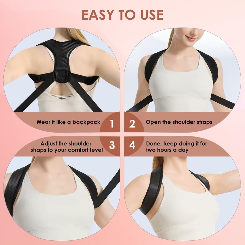 Wbbrbbr Posture Corrector Back Men Women Back Straightener Black L