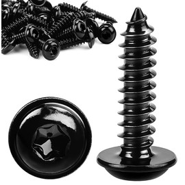 Pack of 60 Black M4 x 18 mm Wood Screws Tapping Screws Black Galvanised Pan Head Screws Flat Head Self Tapping with Washer for Acoustic Panels 304 Stainless Steel Torx Flat Head Screws
