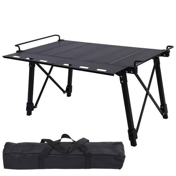 Aircity Folding Camping Table, Portable Folding Aluminum Table with Adjustable