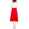 Dani's Choice Elastic Waist A-line Flared Long Skirt (M, Red)