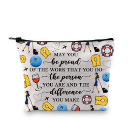 BDPWSS Flight Attendant Gifts Air Stewardess Makeup Bag May You Be Proud of The Work You Do Stewardess Aviation Zipper Pouch (Be Proud Flight bagCA)