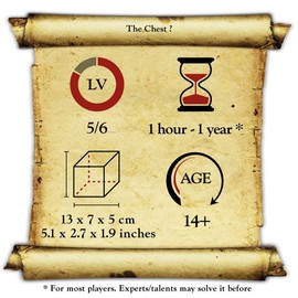 Logica Puzzles Art. The Chest ? - Wooden Brain Teaser - Secret Box - Difficulty 5/6 Incredible - Magic Money Box - Leonardo da Vinci Collection