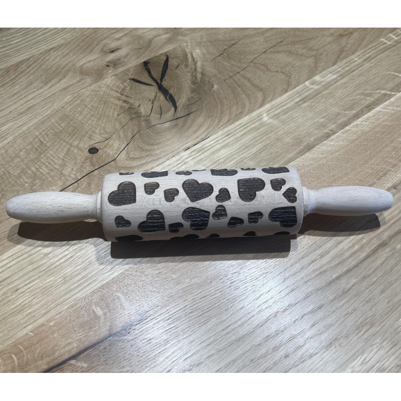 efo Embossed Heart Design Decorative Rolling Pin Baking Supplies for