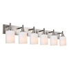 Modern 6-Light Bathroom Vanity Lighting Milky White Glass Shade Wall
