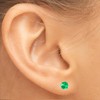 Franki Baker Genuine Round Facetted Emerald & Sterling Silver Stud