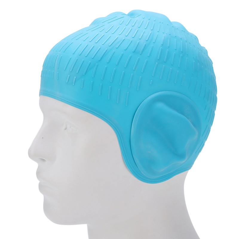 High Elasticity Children Silicone Swimming Cap 3D Ear Protection Swimming