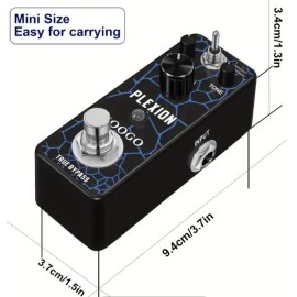 KOOGO Plexion Distortion Pedal for Guitar and Bass with Bright and Normal Mod...