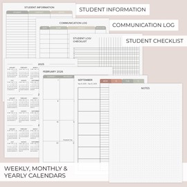 Aesthetic Teacher Planner For The 2025-2026 Academic School Year - Your All Incl. 8.5" x 11" Lesson Plan Book Supplies - Easily Organize Your Daily, Weekly & Monthly Classroom/Homeschool Schedule