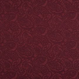 E572 Burgundy Paisley Jacquard Woven Upholstery Grade Fabric by The Yard