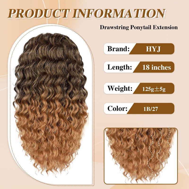 Curly Ponytail Extensions with Drawstring for Black Women Curly Clip