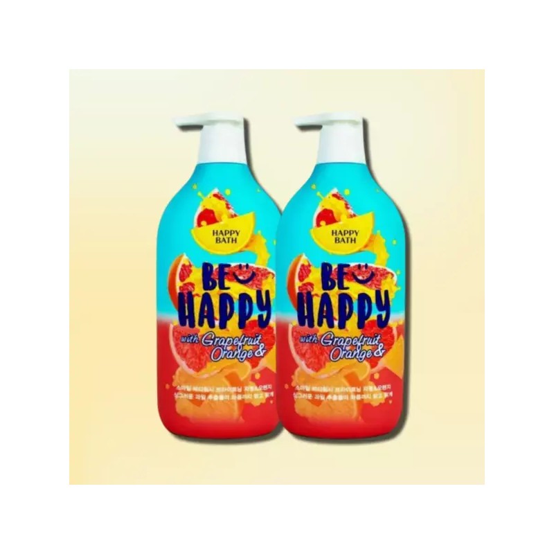 Happybath [해피바스] 스마일 바디워시 자몽 앤 오렌지 900g 2개 Happybath