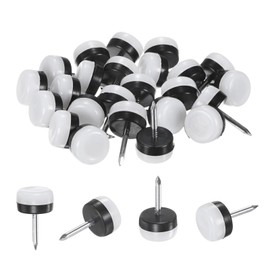 M METERXITY 24-Pack Furniture Sliders, 0.6" Nail-on Chair Leg Protectors for Hardwood Floors/Table/Chair/Wooden Floors, Furniture Glides [White]