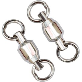 NewShot Fishing Barrel Swivels, High Strength Rolling Ball Bearing Connector Clips with Strong Solid Welded Rings, Saltwater or Freshwater Fishing Tackle Accessories (2# (Pack of 20, 55lb))