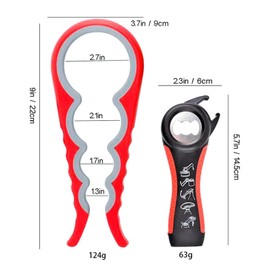 GZLT Jar Opener for Seniors with Arthritis,Jar Opener for Weak Hands,5-in-1 Bottle Opener,4-in-1 Can Opener… (Red)