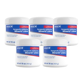 MAJOR Crema mineral hidratante terapéutica para piel seca y sensible, paquete de 5 unidades, 16 onzas
