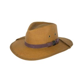 Outback Trading Company Unisex 1480 Kodiak UPF 50 Waterproof Breathable Outdoor Western Cotton Oilskin Hat, Field Tan, Medium