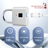 UMIKSMART Fingerprint Padlock, Keyless Biometric Smart Lock with USB-C Rechargeable