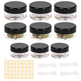 Small Jars with Lids, Cream Jars for Filling, Containers with Lid, Small Cream Jars for Filling, Sample Container Jars, Ointment Jars (Black/20 g, 6 Pieces, 10 g, 3 Pieces)