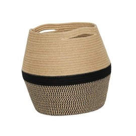 Ciieeo 1pc Rope Woven Storage Basket Sundries Holder for Toys Plants and Clothes Versatile Organizer Two Handles for Home Office and Living Room Use