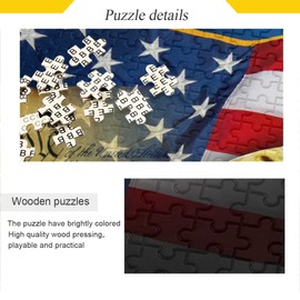 ALAZA Jigsaw Puzzle 500 Piece, Patriotic Eagle with USA Flag Large Educational Intellectual Decompression Puzzle Game Home Wall Artwork for Adults Teens