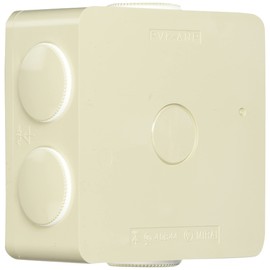 Mirai Industry PVK-ANPJ Waterproof Medium Square Shallow Type PVK Box with Male Screw Cap Beige