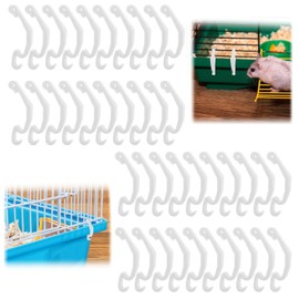 Shoyisenka 40 Pcs Rabbit Cage Fixed Side Buckle, Cage Fastening Clip, Versatile Small Animal Aviary Lock Fasteners, Wire Cage Snap Clips for Secure Pet Enclosures (White)