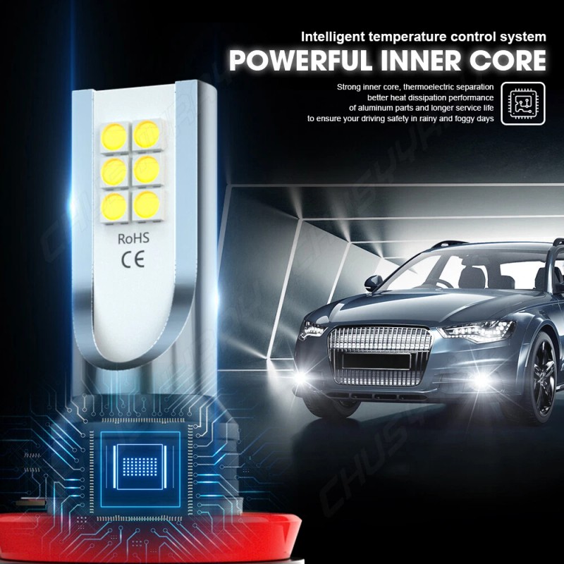 CHUSYYRAY 4Pack H11 H11 LED Headlights Bulbs Combo Kit Driving