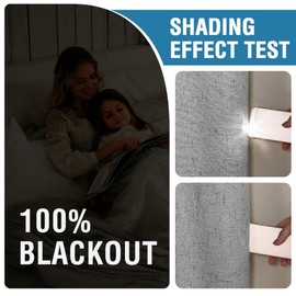 H.VERSAILTEX 100% Blackout Natural Linen Curtains 84 inch Length 2 Panels Set Long Drapes for Bedroom Living Room Black Out Darkening Curtain Thermal Insulated Back Tab Rod Pocket(52x84inch,Dove Gray)