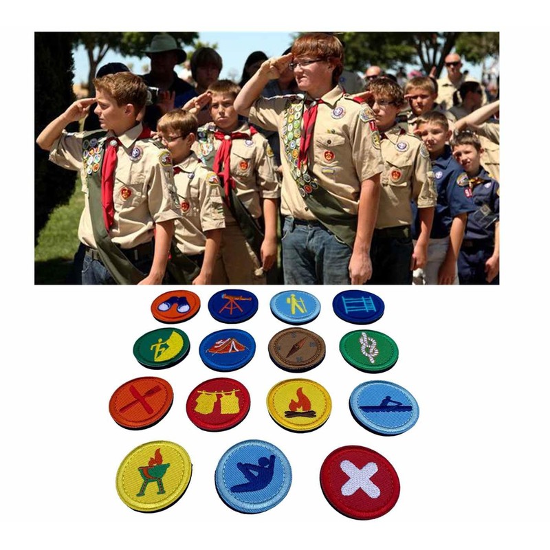 15 Pcs Round Wildermess Explorer Badge Applique, Outdoor Nature Camping