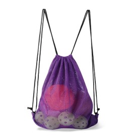 GSE Games & Sports Expert 19"x15" Purple Mesh Backpack Bag. Mesh Drawstring Sports Equipment Sackpack for Gym Gear, Swimming, Toys, Baseballs/Softballs, Pickleballs