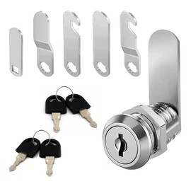 Letterbox Lock, Letter Box Lock with 5 Different Lock Plates, Letterbox Lock 16 mm, Letterbox Lock Set, Cabinet Lock for Cabinet Doors, Reliable Security (4 Keys) (A)