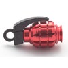4 x valve caps, hand grenade, colour: red, valve cap,