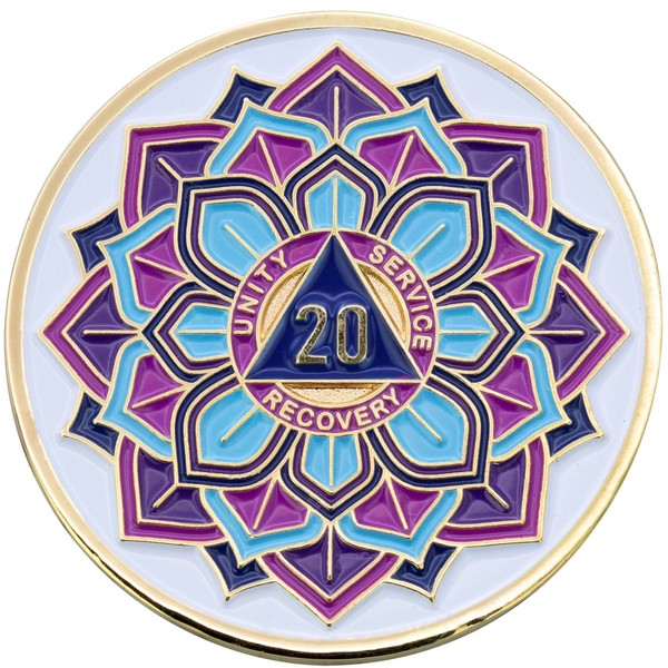 20 Year AA Coin - Sobriety Mint 'in Bloom' Lotus