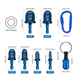 WADEO Swaging Tool HVAC Repairing Set with Bit Holder, Air Conditioner Copper Swage Tools HVAC Kit with Keychain, Portable Copper Pipe Tube Expander Drill Bit 1/4'' 3/8'' 1/2'' 5/8'' 3/4'' 7/8''
