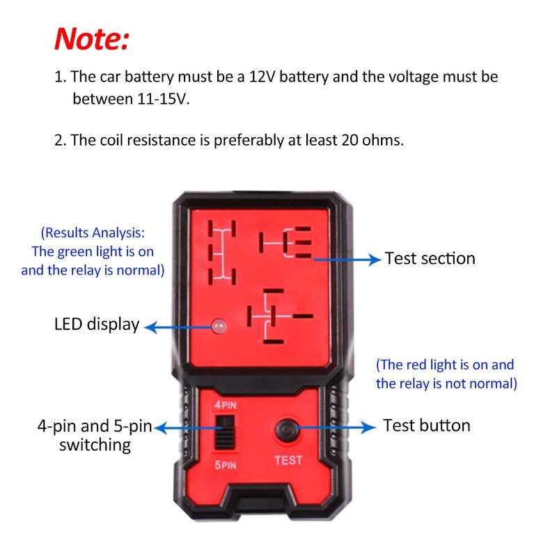 Automotive Relay Tester Car Relays Detector Automobile Relay Detector Fault