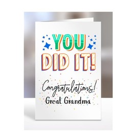 Graduation Card for Great Grandma, gifts for men, women, female, male, him, her, greetings card, presents for christmas, you did it, congratulations, A5-91_109