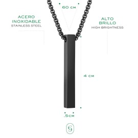 Clepsidra® Grabado personalizado collar péndulo clasico o infinito para hombre personalizado. Accesorios de acero inoxidable. Joyeria y accesorios. Collar con diseño elegante. Grabado de laser. Joyeria hombre. Necklace men. Jewerly