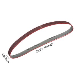 sourcing map 1/2-inch X 18-inch(13mm X 455mm) Sanding Belt 80 Grit Aluminum Oxide 12pcs