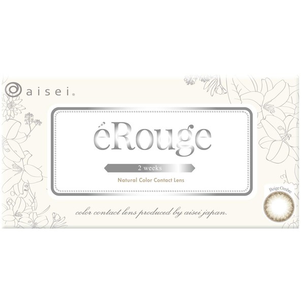 エルージュ(eRouge) 2weekカラコン / 1箱6枚入り　カラー：ベージュオンブル(度数 -5.75)