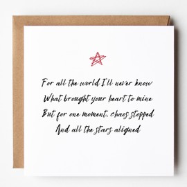 Romantic Valentine's Day Card with Heartfelt sentimental Poem for Husband Wife Boyfriend Girlfriend or Special Someone Perfect for Anniversary Birthday or to Say 'I Love You'. 15x15cm with envelope