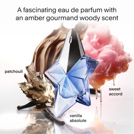 Mugler Mugler Angel - Eau de Parfum - Women's Perfume - Ambery & Woody - With Bergamot, Praline, and Patchouli - Long Lasting Fragrance - 0.8 Fl Oz
