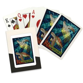 Lantern Press Gloucester, Massachusetts, Sea Turtles Mosaic (52 Playing Cards, Poker Size Card Deck with Jokers)