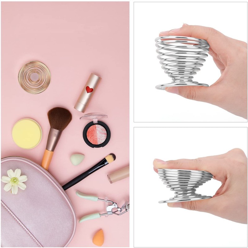 3 Pieces Makeup Sponge Holder Stainless Steel Wire Spiral Spring
