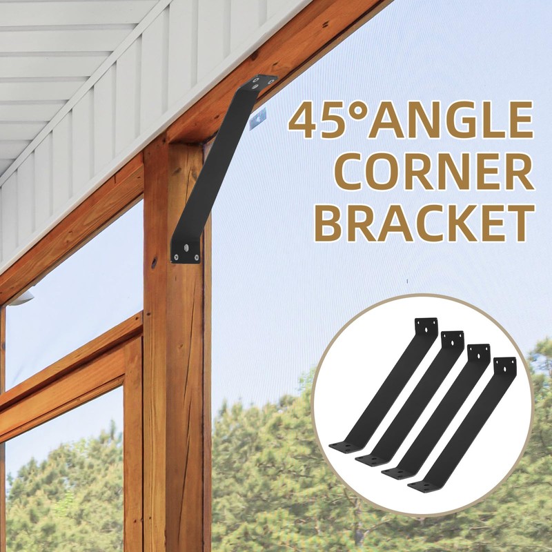Rasugarlary 11 x 3'' Inside Mount 45-Degree Angle Bracket, 8