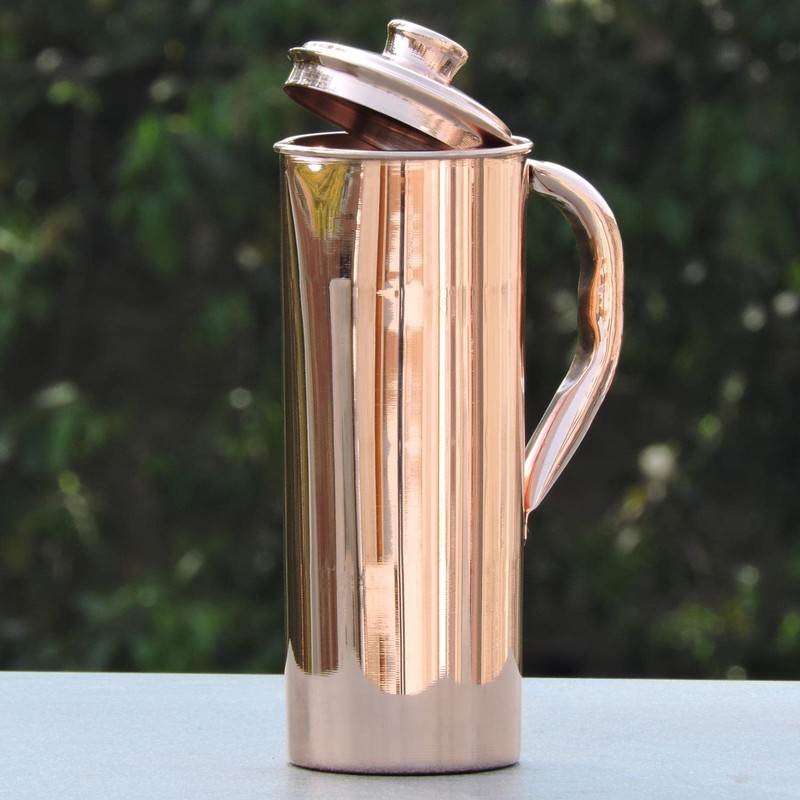 Pure Copper Jug 1 Liter Capacity for Ayurveda Health Benefits