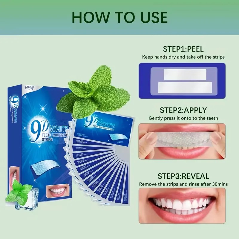 Tiras Blanqueadoras Dentales White Piezas Antideslizantes Higiene Bucal Dmtogeltd