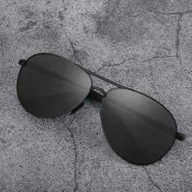 MXNXEU Sunglasses Men Women Driver's Glasses Polarised Sunglasses Unisex Outdoor Classic Sunglasses, Black lens, black frame