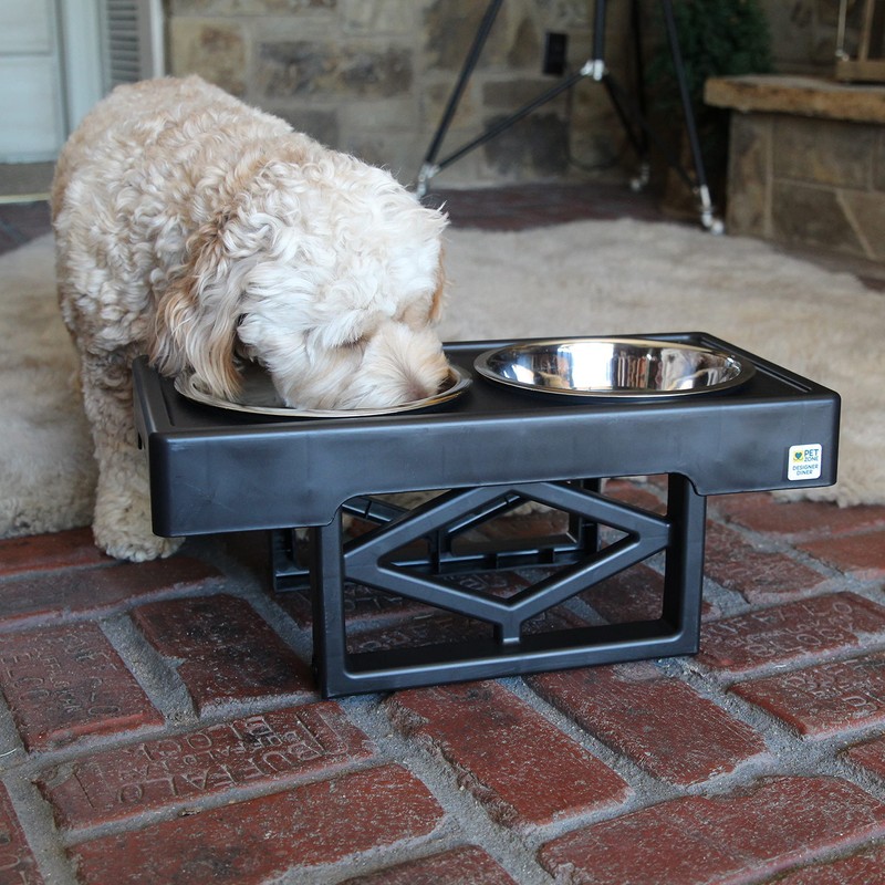 Pet Zone Elevated Dog Bowls Designer Diner 3 Height Adjustable