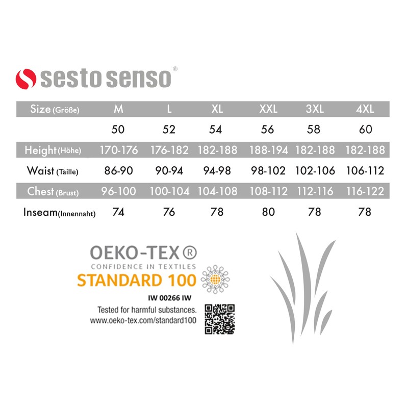 sesto senso Elegant Men's Long Button Down Pyjamas 100% Cotton